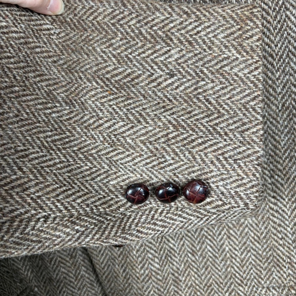 Harris Tweed 100% Scottish Wool Blazer Herringbone Heritage Tailored Old Money - Picture 10 of 16